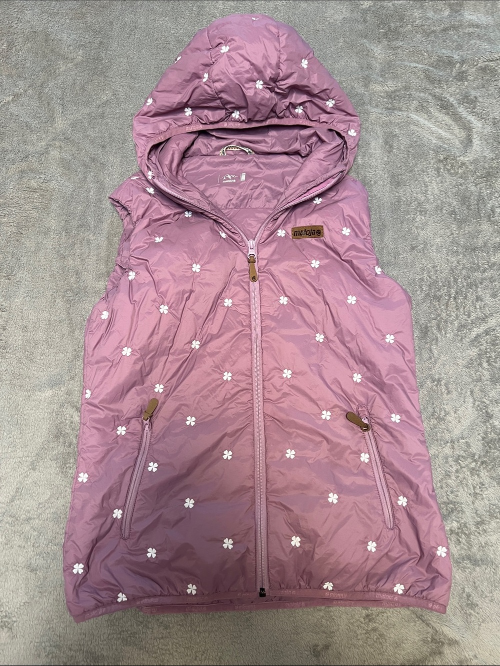 Maloja Cycling Puffer Vest Floral Purple Mauve Floral